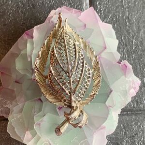 Vintage BSK Silver Leaves' Brooch, Stamped